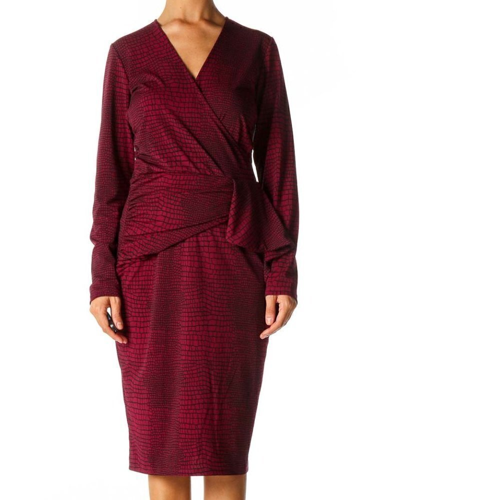 Leota Red Animal Print Retro Sheath Dress - Picture 1 of 3
